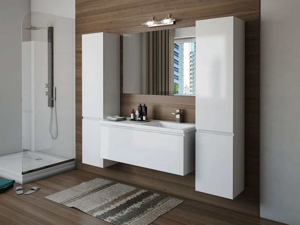 Тумба под раковину без столешницы Эстет Dallas Luxe 130 подвесная, 1 ящик, R Sancos — официальный сайт