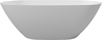 Ванна из искусственного камня WHITECROSS Onyx D 160x75 см, отдельностоящая, белая, овальная, с донны