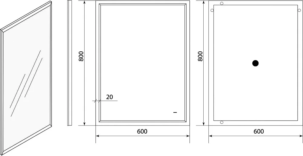 Зеркало Art&Max Aversa 60х80 черное, с LED-подсветкой, 6000К Sancos — официальный сайт