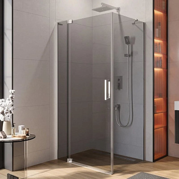 Душевой уголок Cezares Slider AH 1 80-90/100 Grigio Cr профиль хром, стекло серое