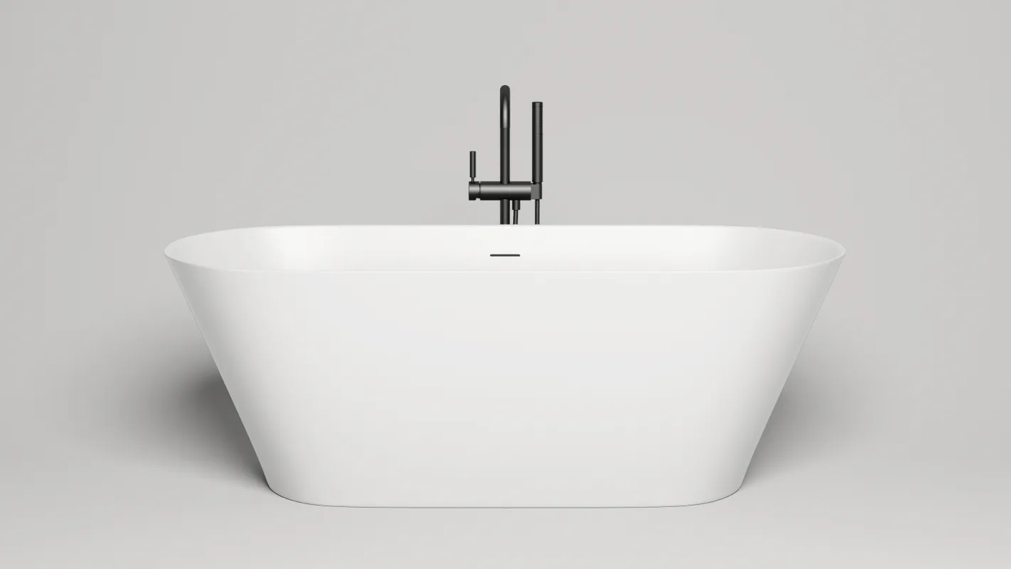 Ванна из искусственного камня Salini Mona S-Sense 170x70 см, отдельностоящая, белая, овальная, с дон Sancos — Оригинал
