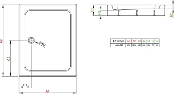 Поддон для душа Radaway Laros D 120x80