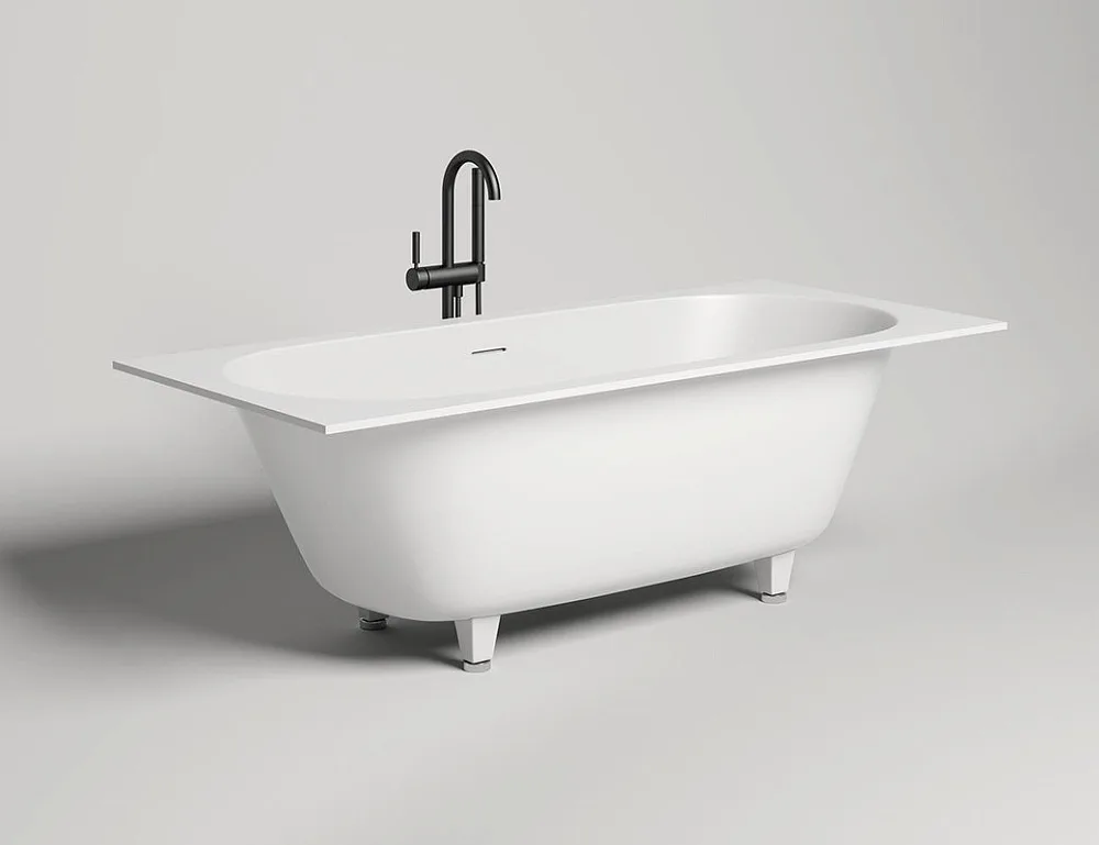 Ванна из искусственного камня Salini Ornella Axis Kit S-Stone 180x80 см, встраиваемая, матовая белая Sancos — официальный сайт