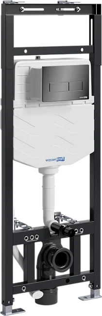 Система инсталляции для унитазов Wasserkraft Alme 15TLT.010.ME.PB03, с кнопкой смыва черной Sancos — Оригинал