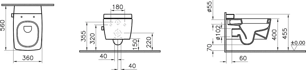 Унитаз подвесной VitrA Metropole Rim-Ex 7672B003-1686 Sancos — официальный сайт