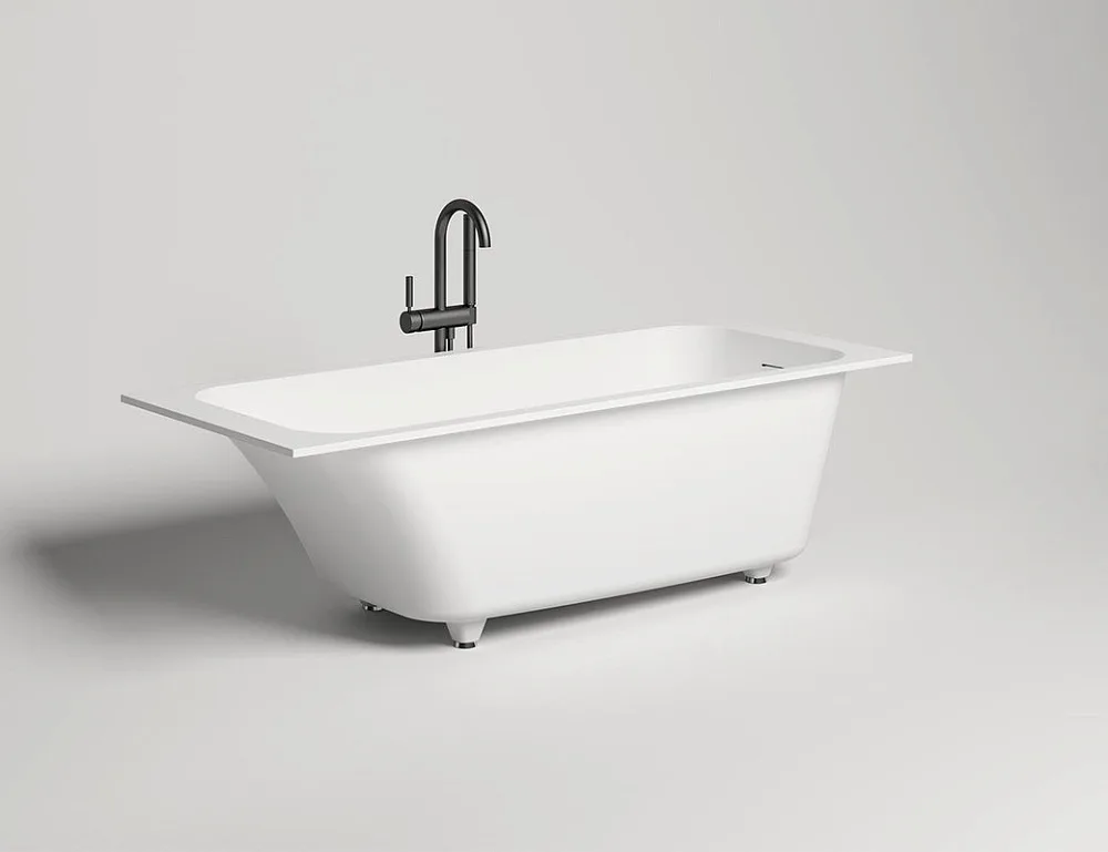 Ванна из искусственного камня Salini Orlanda Kit S-Sense 170x80 см, встраиваемая, белая, на ножках,  Sancos — официальный сайт