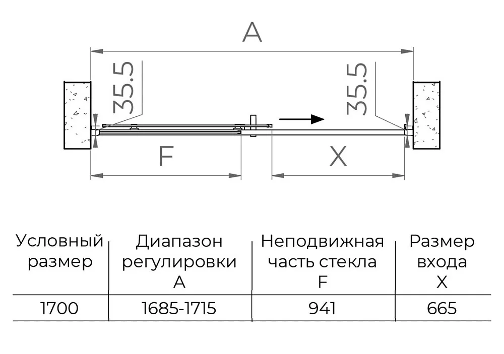 Душевая дверь в нишу RGW Passage PA-017 170х195, профиль хром Sancos — официальный сайт