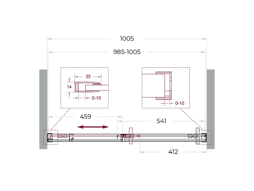 Душевая дверь в нишу BelBagno Soft Close-1 BF-1-100-C-Cr профиль хром Sancos — официальный сайт