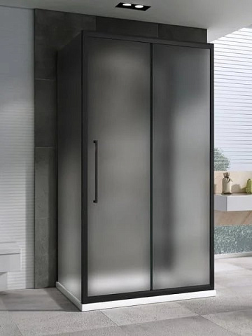 Душевой уголок Abber Schwarzer Diamant AG30110BMH-S80BM-S80BM 110х80 см, профиль матовый черный, сте