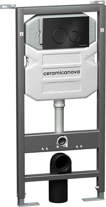 Система инсталляции для унитазов Ceramicanova Envision Round CN1001B, кнопка черная матовая