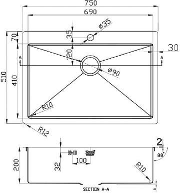 Мойка кухонная Zorg Light ZL R 750510