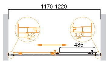 Душевая дверь в нишу Cezares Molveno BF 1 120 C Cr IV