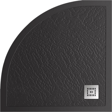 Поддон для душа BelBagno Uno R 90х90, черный матовый, с сифоном