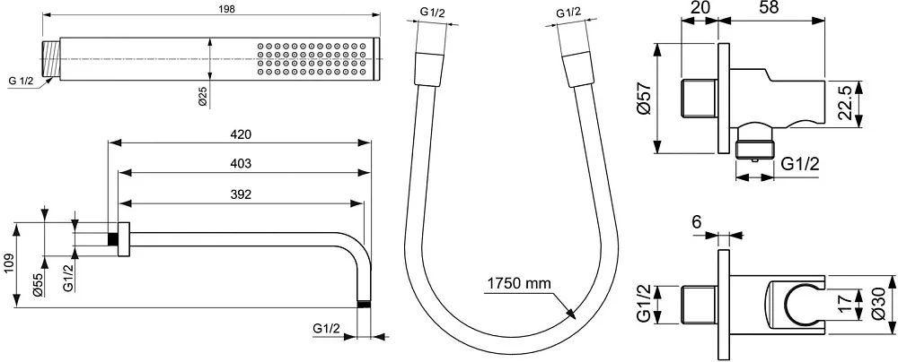 Душевой гарнитур Ideal Standard IdealRain BD389AA Sancos — официальный сайт