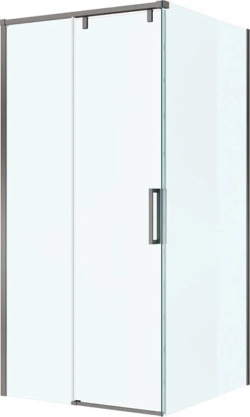 Душевой уголок BelBagno Soft Close-1 A-1-100-C-GM профиль оружейная сталь