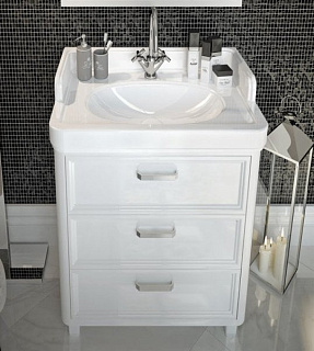 Тумба под раковину без столешницы KERAMA MARAZZI Pompei N 60 белая, с 3 ящиками