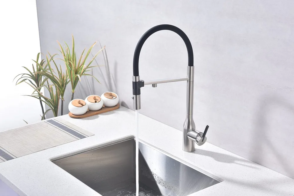 Смеситель для кухни Paulmark Magneto One Ma213188-BS брашированная сталь Sancos — официальный сайт