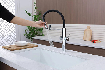 Смеситель для кухни Paulmark Nexus Ne213999-CR с гибким изливом, хром
