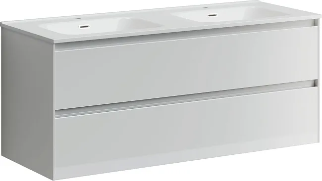 Тумба под двойную раковину Sancos Cento 120 подвесная белый глянец, CN120-2W Sancos — Оригинал