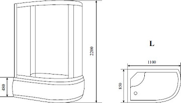 Душевая кабина Timo Standart T-1110 L, с высоким поддоном, с сиденьем