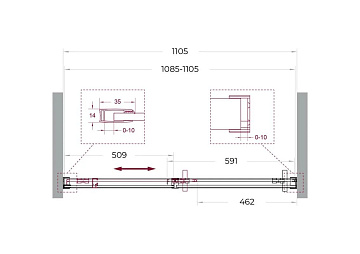 Душевая дверь в нишу BelBagno Soft Close-1 BF-1-110-C-Cr профиль хром