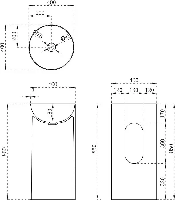 Раковина Vincea VBS-6SP01MW 40 напольная Sancos — Оригинал