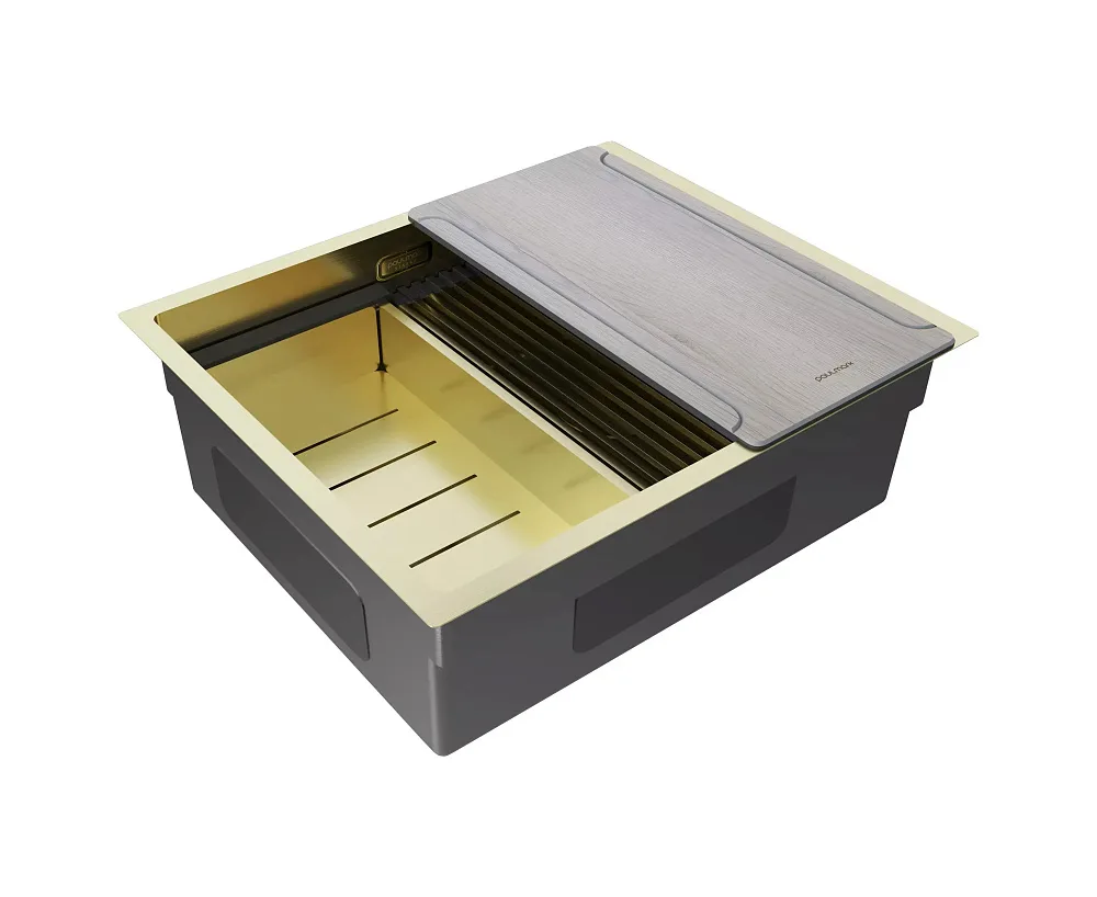 Мойка кухонная Paulmark Next-Multi Sink 58 UNI PM785845-LG светлое золото Sancos — официальный сайт