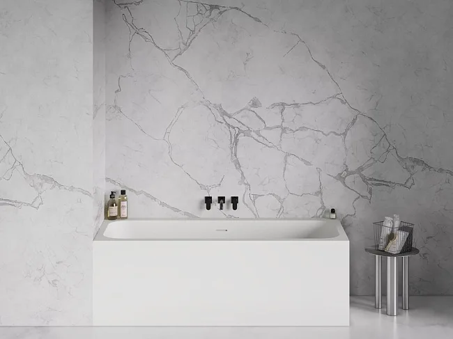 Ванна из искусственного камня Salini Orlanda S-Stone 180x80 см, встраиваемая, матовая белая, на ножк Sancos — Оригинал