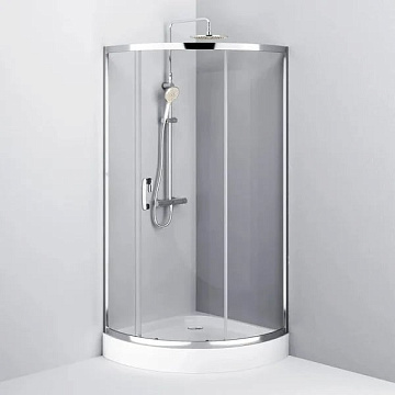 Душевой уголок AM.PM Like W83UG-315-090MT 90x90 профиль хром, стекло прозрачное