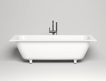Ванна из искусственного камня Salini Orlanda Axis S-Sense 180x80 см, встраиваемая, белая, на ножках