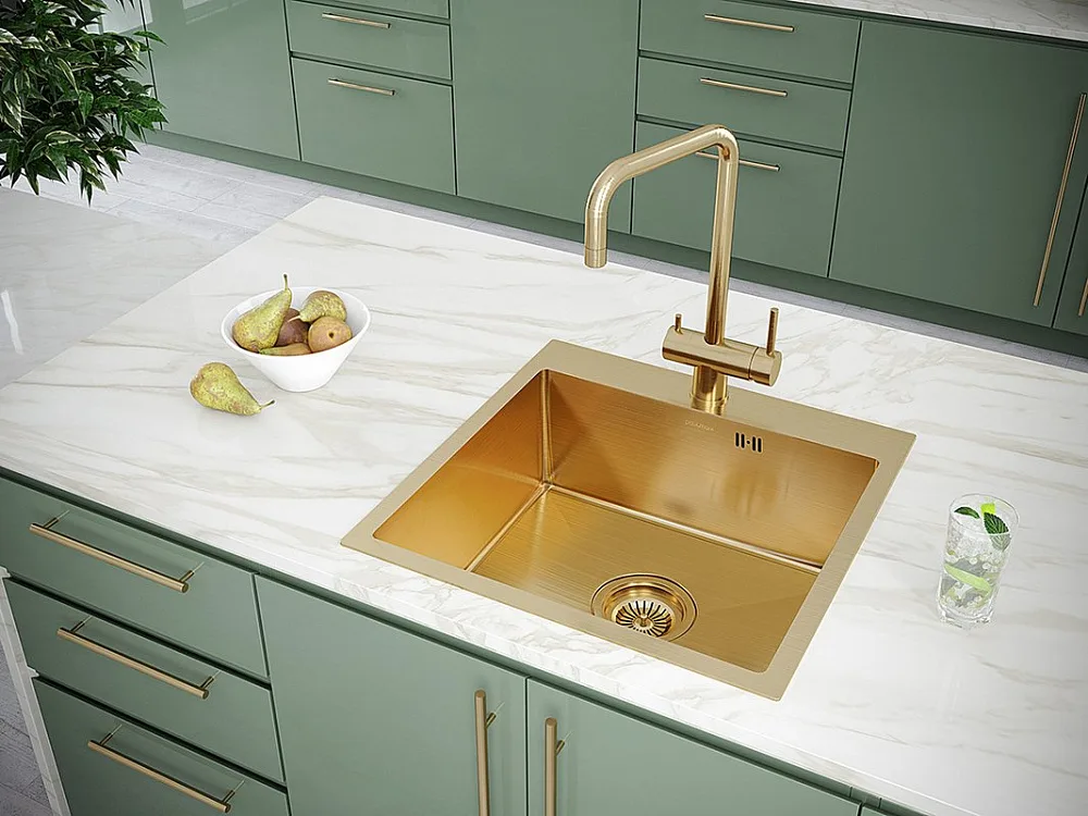 Смеситель для кухни Paulmark Wetter We213030-BG брашированное золото Sancos — официальный сайт