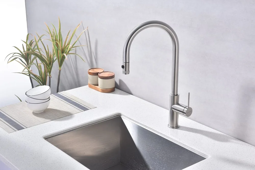 Смеситель для кухни Paulmark Galant Ga213077-BS брашированная сталь Sancos — официальный сайт