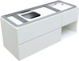 Тумба под раковину без столешницы Allen Brau Infinity 120 L подвесная, белый матовый
