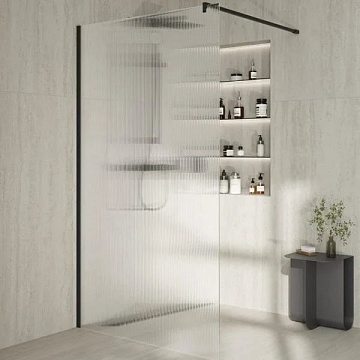 Душевая перегородка KERAMA MARAZZI Cristallo CT.120.WI.BLK.M 120 см, профиль матовый черный, стекло 