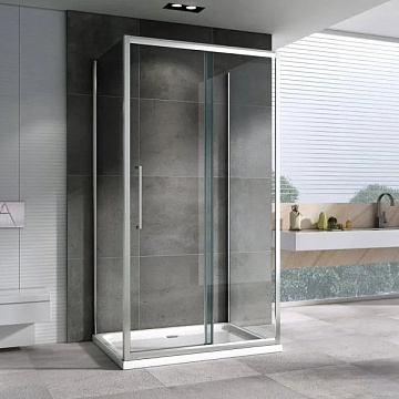 Душевой уголок Abber Schwarzer Diamant AG30120H-S50-S50 120x50, профиль хром, стекло прозрачное