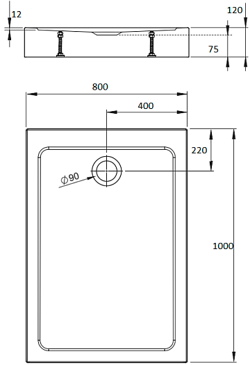 Поддон для душа Radaway Doros F Compact 100x80