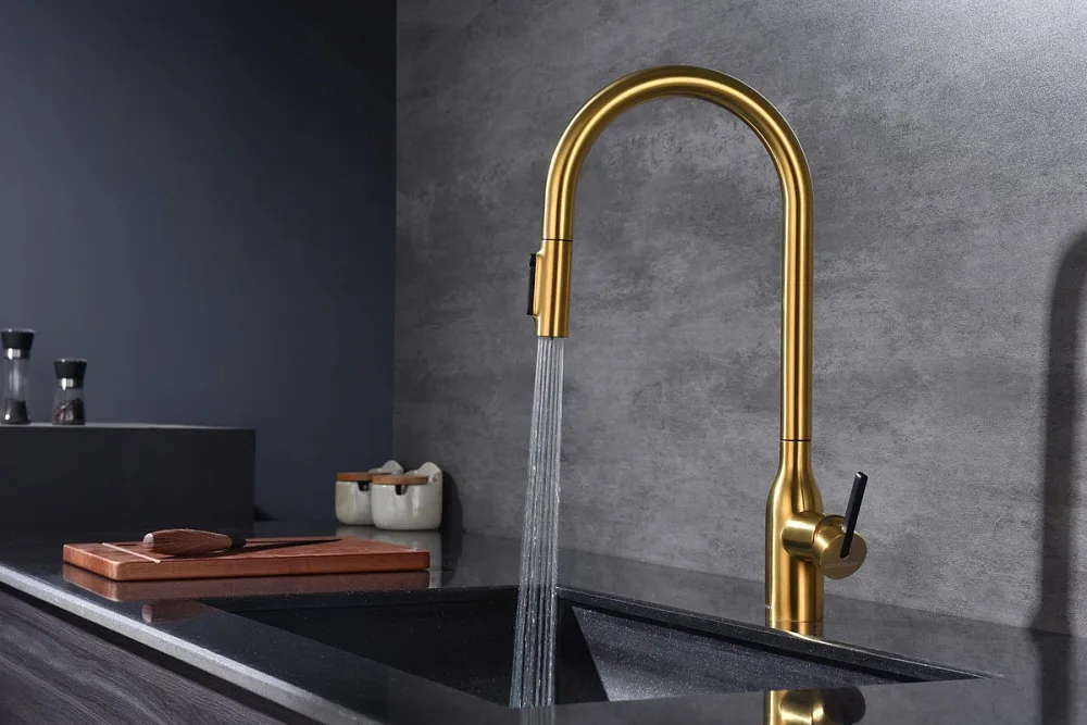 Смеситель для кухни Paulmark Universal Un213880-BG брашированное золото Sancos — официальный сайт