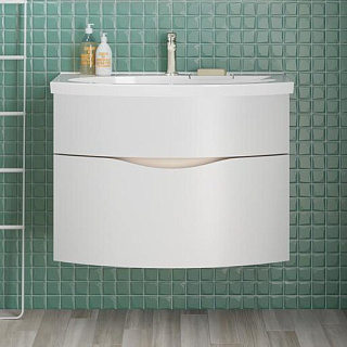 Тумба под раковину без столешницы KERAMA MARAZZI Riva 80 подвесная, белая матовая