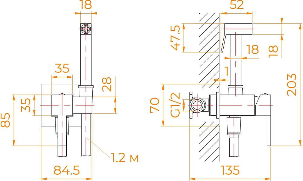 Гигиенический душ RGW Shower Panels SP-212 со смесителем, С ВНУТРЕННЕЙ ЧАСТЬЮ, хром Sancos — официальный сайт