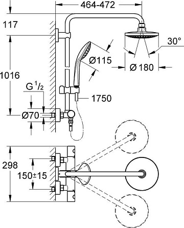 Душевая стойка Grohe Euphoria System 180 27296001