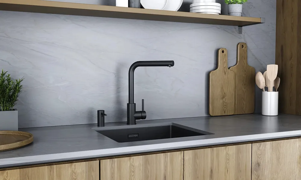 Смеситель для кухни Paulmark Twin Tw213622-AN антрацит Sancos — официальный сайт