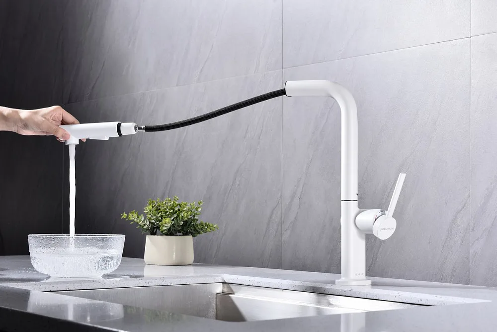 Смеситель для кухни Paulmark Neo Ne214419-WH, белый матовый Sancos — официальный сайт