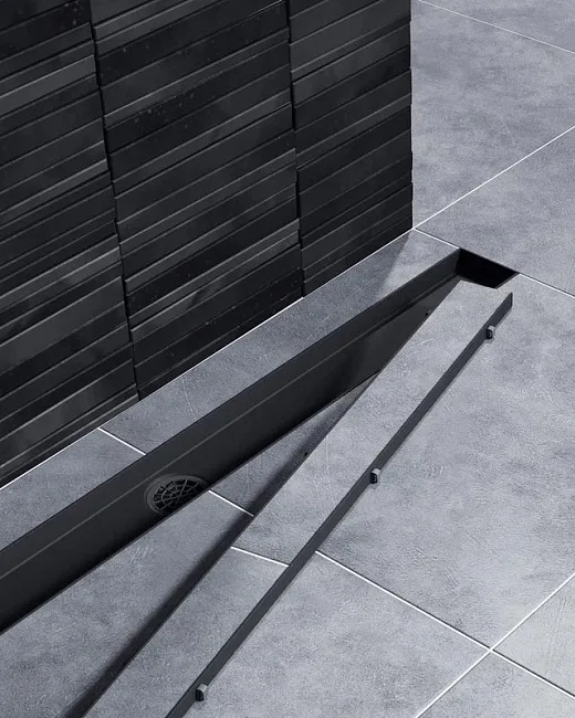 Душевой трап (лоток) Timo Drain Systems DS230209/03 900 двусторонняя панель plate под плитку, черный Sancos — Оригинал