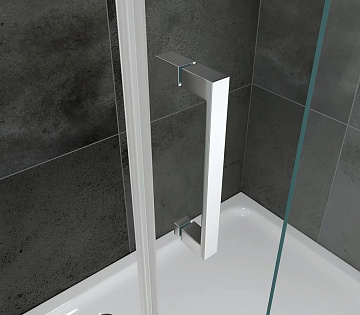Душевой уголок Abber Komfort AG93130-S102 130х100 см, профиль матовый хром, стекло прозрачное