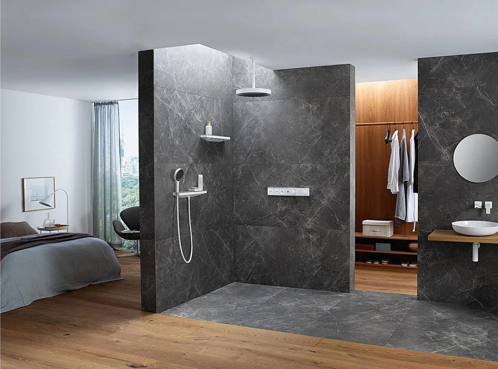 Верхний душ Hansgrohe Rainfinity 26243700 Sancos — официальный сайт