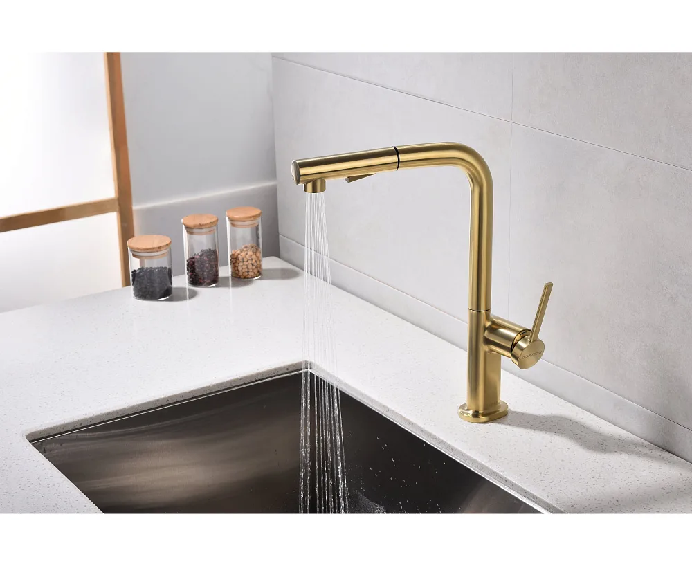 Смеситель для кухни Paulmark Neo Ne214419-LG, светлое золото Sancos — официальный сайт
