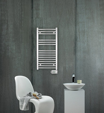 Полотенцесушитель электрический Zehnder Aura PBECZ-080-040/MQ CR 80x40 хром