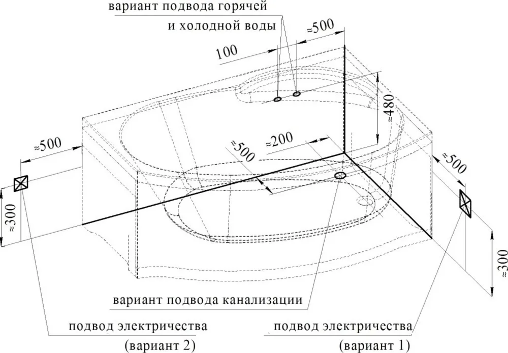 Акриловая ванна Radomir Vannesa Монти 2-01-0-2-1-213 R 150x105 см, правая, пристенная, белая, асимме Sancos — официальный сайт