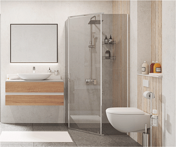 Душевой уголок Wasserkraft Leine 35P11 90x90 см, профиль серебристый, стекло прозрачное