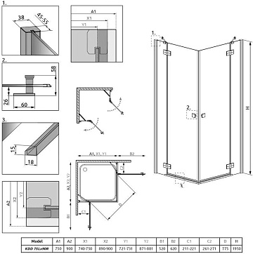 Душевой уголок Radaway Almatea KDD 75x90